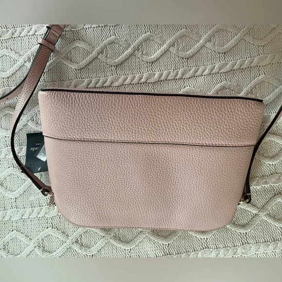 New! Kate Spade Blush Pink Crossbody Bag Zipper Top with Measurements - Picture 6 of 14